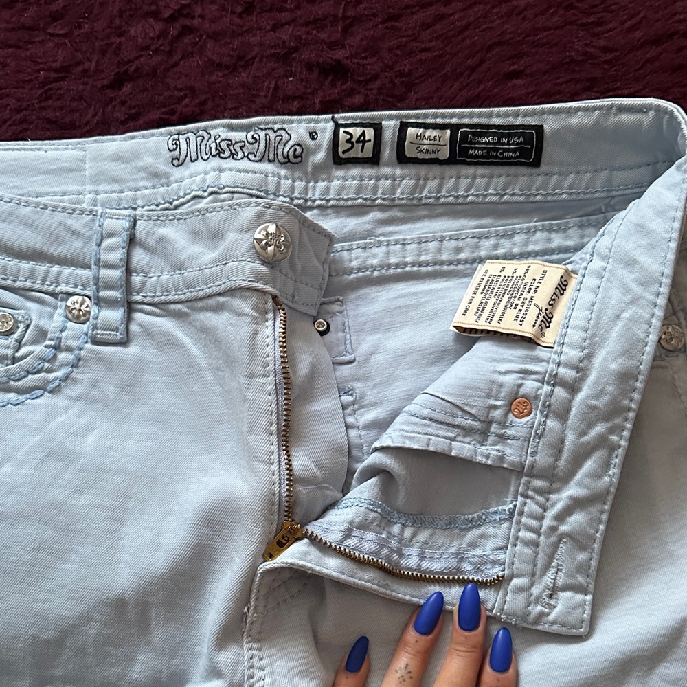 Miss Me Light Blue Denim Pants - Picture 2 of 5